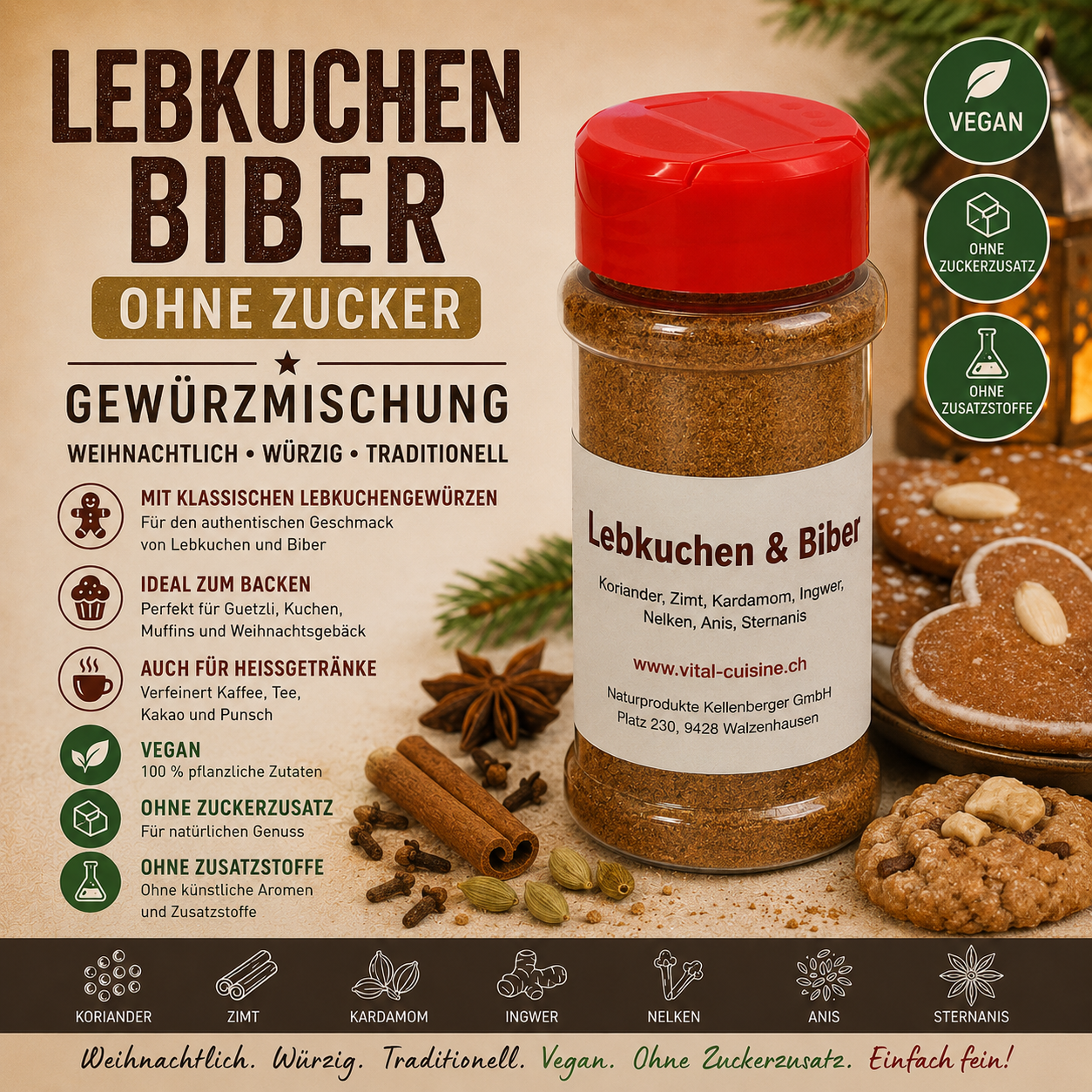 Lebkuchen & Biber (ohne Zucker)