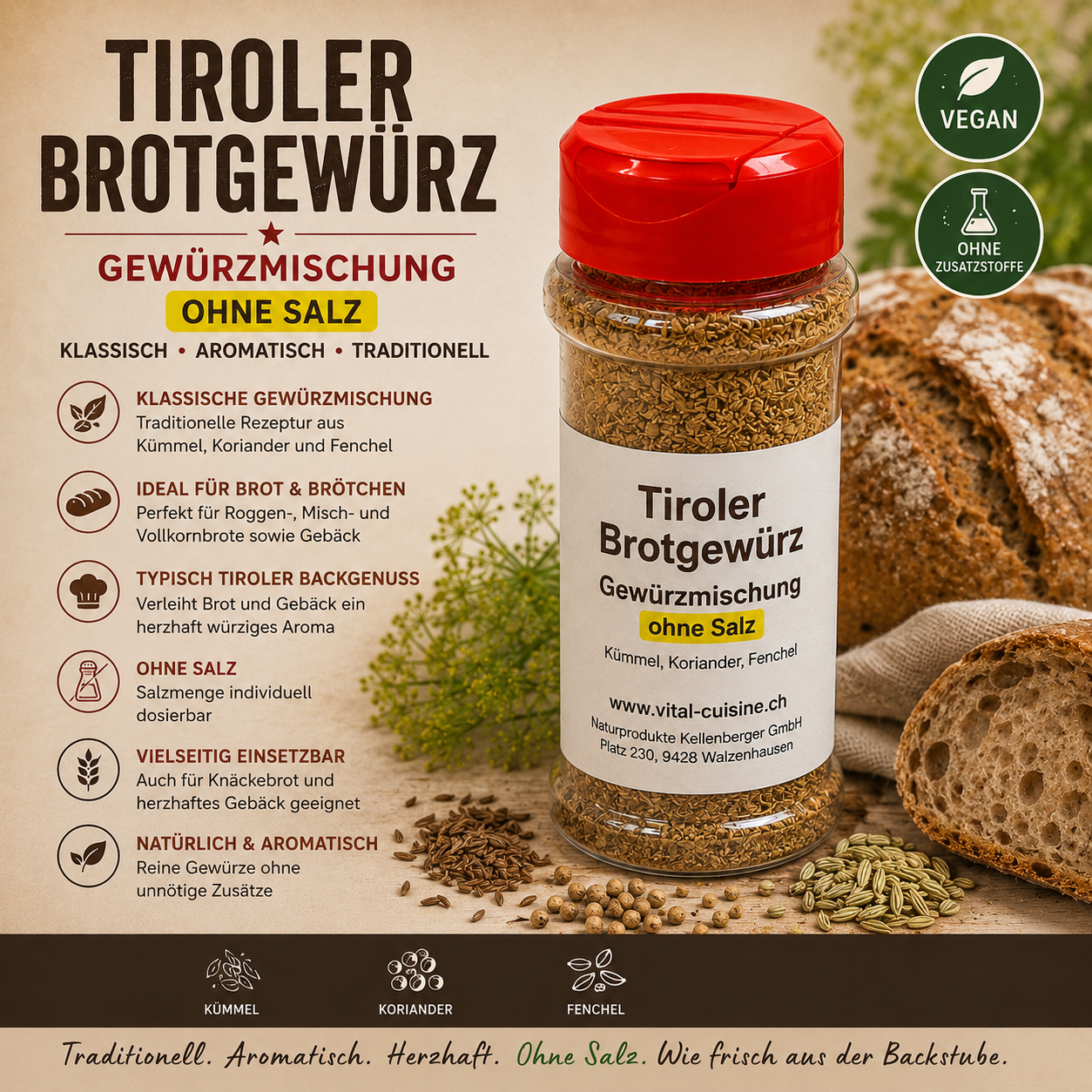 Tiroler Brotgewürz (ohne Salz)