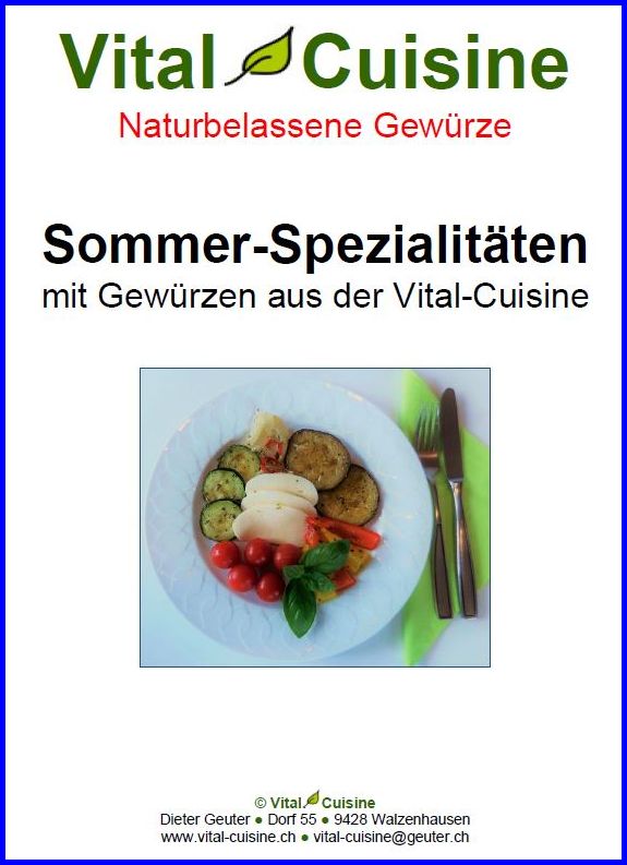 Rezepte_Sommer-Spezialitaeten Rezeptbroschüre "Sommer-Spezialitäten"