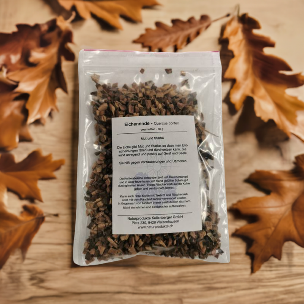 Eichenrinde, Quercus cortex, geschnitten 50g Eichenrinde, Quercus cortex, geschnitten 50g