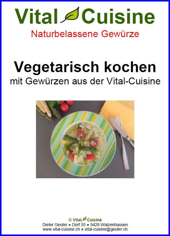 Rezepte-Vegi Rezeptbroschüre Vegetarisch kochen