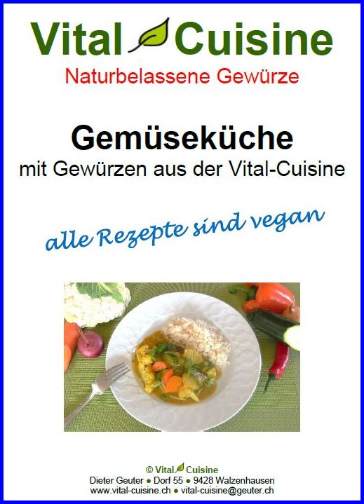 Rezepte-Gem-sek-che Vital Cuisine Rezeptbroschüre Gemüseküche