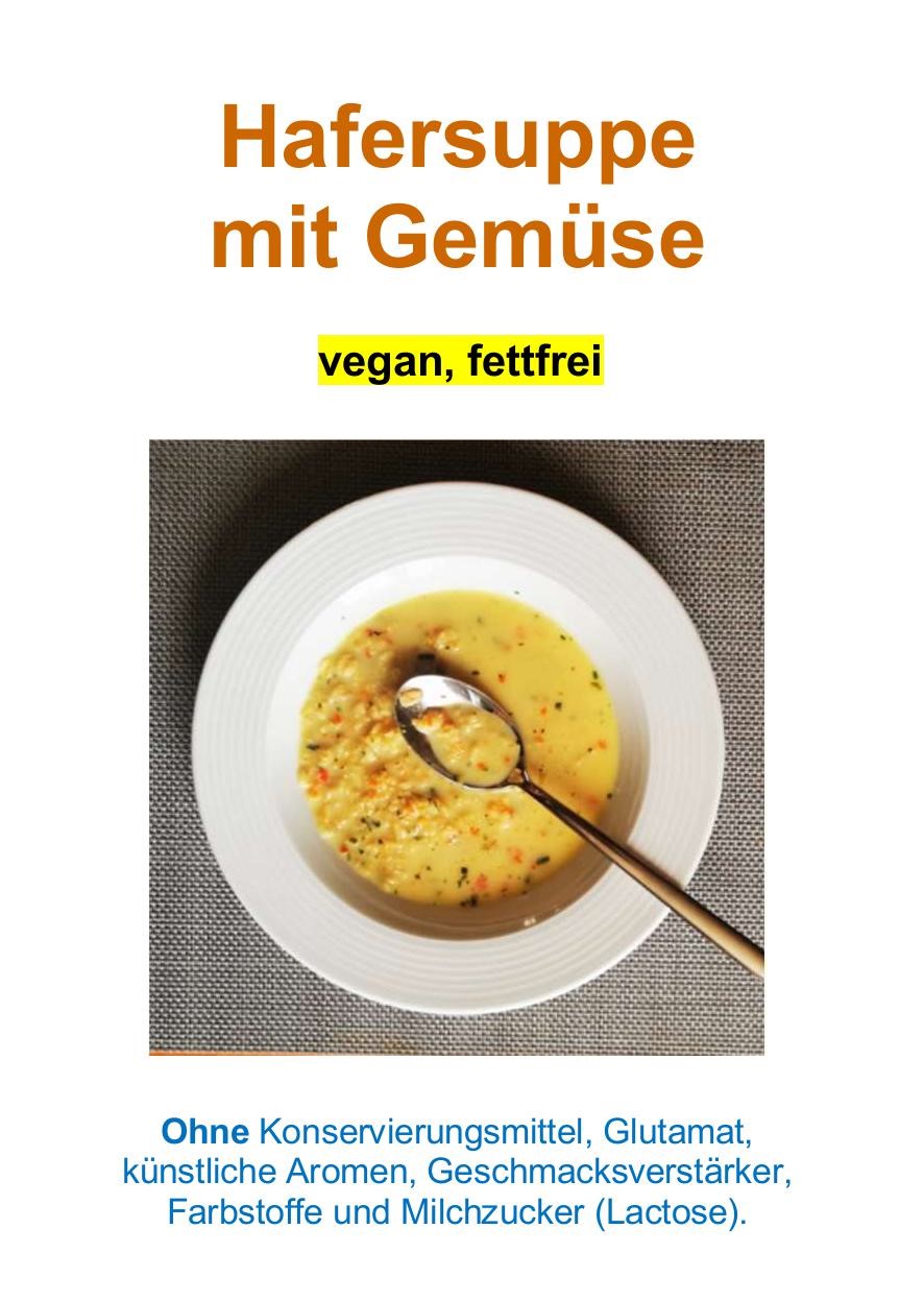 Hafersuppe mit Gemüse, 90g