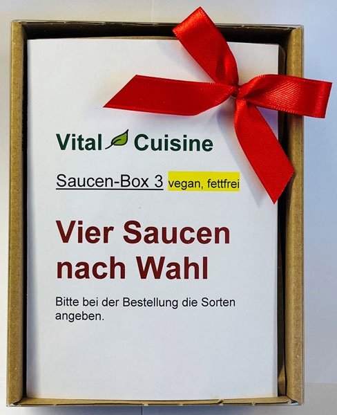 Saucen-Box Vital Cuisine Vier Saucen Geschenk Box