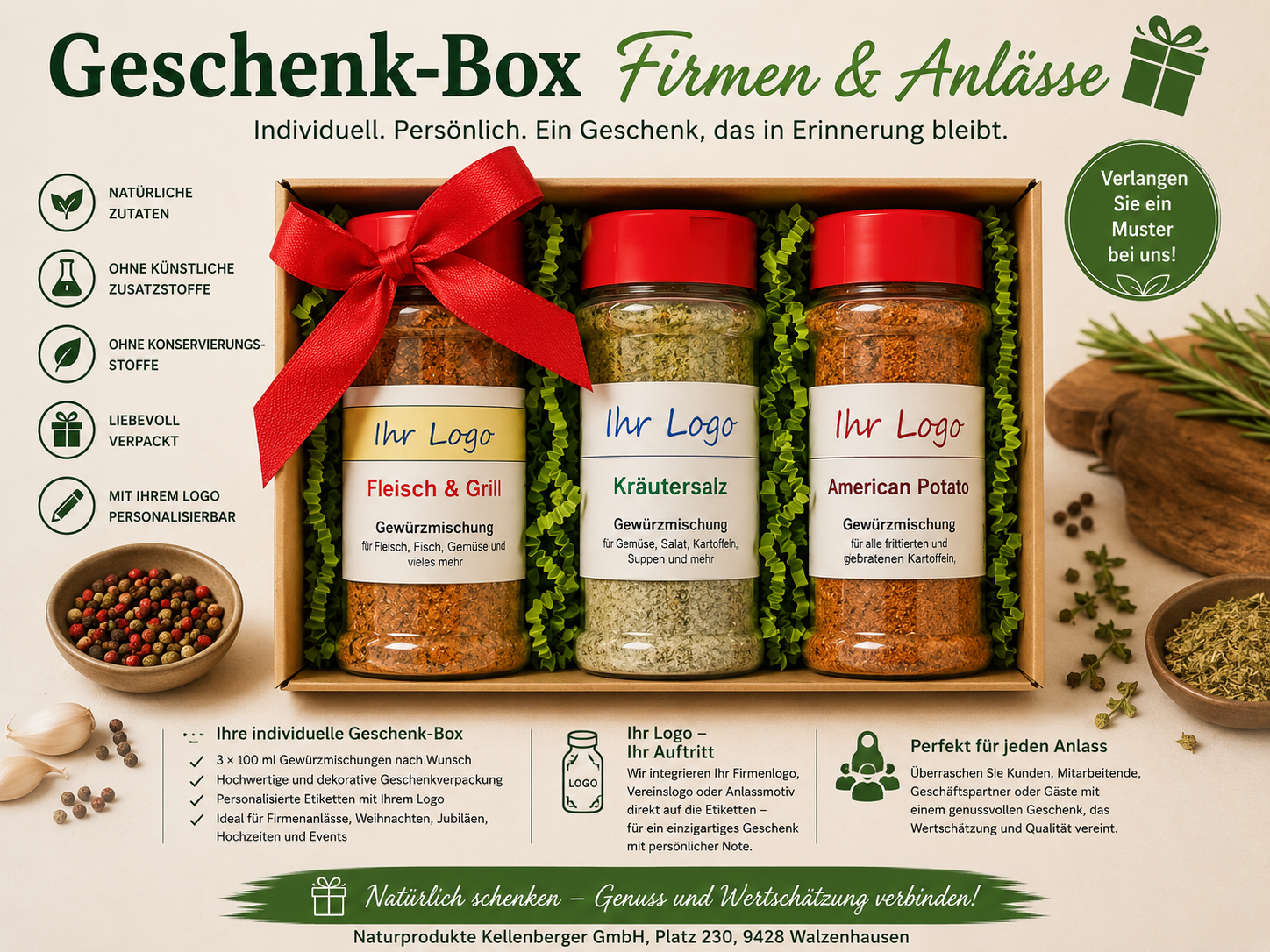Geschenk-Box, Firmen und Anlässe